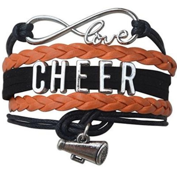 Girls Cheer Bracelet - Black & Orange - Picture 1 of 1